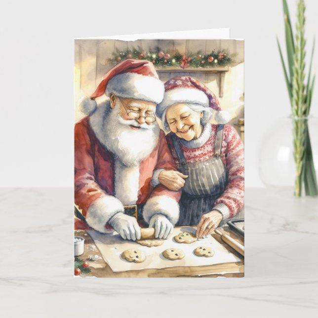 Mr och Clause Cute Personlig jul Kort (Framsida)