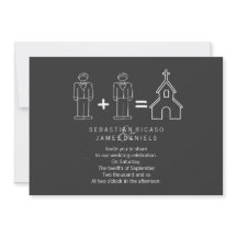 Mr och Doodle Church Chalkboard Gay Bröllop