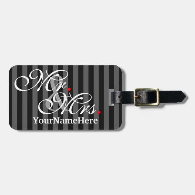 Mr. och fru Namn Make, hans nyfödda barn Bagagebricka (Horisontell Framsida)