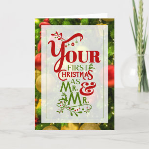 Mr. och Mr. 1:a julgrisen livspartner Helgkort