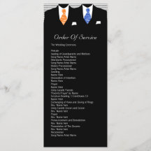 Mr och Mr Blue/Orange Gay Bröllop Service Order
