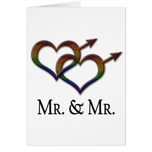Mr. och Mr. Gay pride Interlink Gender Symbols Hälsningskort (Framsidan)