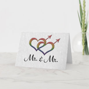 Mr. och Mr. Gay pride Interlink Gender Symbols Kort