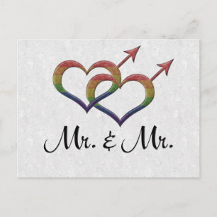 Mr. och Mr. Gay pride Interlink Gender Symbols Vykort