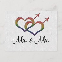 Mr. och Mr. Gay pride Interlink Gender Symbols Vykort