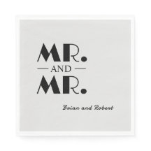 Mr och Mr Personlig Cocktail Napkins