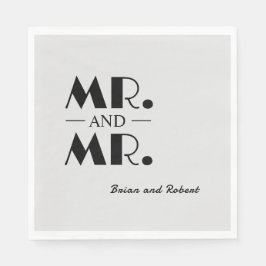 Mr och Mr Personlig Cocktail Napkins Pappersservett