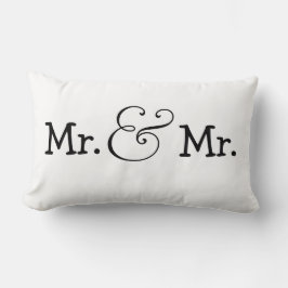 Mr. och Mr. Two Grooms Bröllop Gift Lumbarkudde