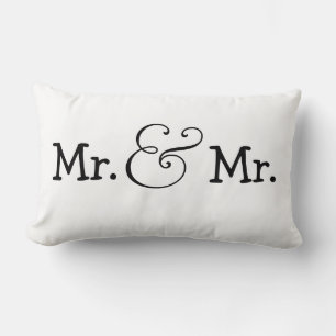 Mr. och Mr. Two Grooms Bröllop Gift Lumbarkudde