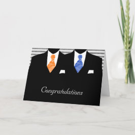 Mr. och Mr. Two Grooms Bröllop Grattiss Kort