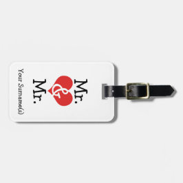 Mr. och Mr. Two Grooms Bröllop Honeymoon Bagagebricka