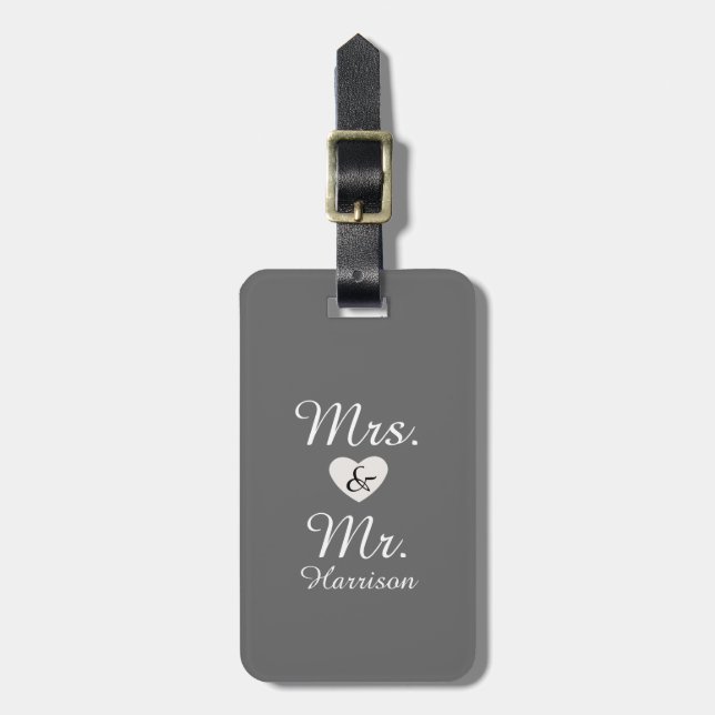 Mr och Mrs. Bagagebricka (Vertikal Framsida)