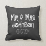 Mr. och Mrs. Black chalkboard bröllop dekorativ ku Kudde<br><div class="desc">Anpassningsbar Mr. och Mrs. Black chalkboard bröllop dekorativ kudde. Personlig svarta kuddar för kritbrädor för soffa eller säng.  Utformning av roligt med namn av nyligen slätt par. Personlig för grav- och brudgumm/make och hustru. Bröllopspresenter för newlyweds.</div>