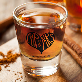 Mr och Mrs Black Heart Shape Bröllop