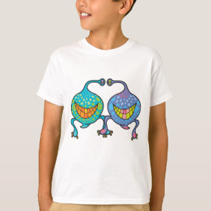 Mr och Mrs Blob Tecknad Roligt Alien T-shirt