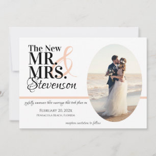 Mr. och mrs Bröllop Elopement med Photo Tack Kort