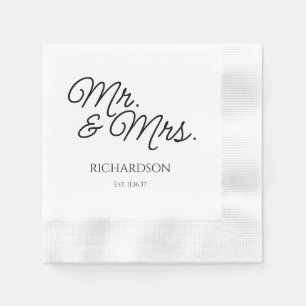 Mr. och mrs Bröllop Napkins Anpassningsbar Prated Pappersservett