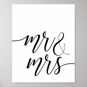 Mr och Mrs Bröllop Poster