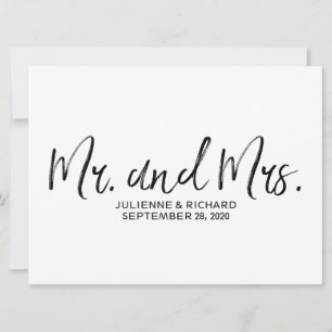 "Mr och Mrs." Bröllop-tecken SNYGGT