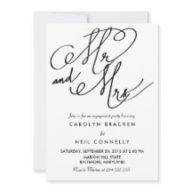 Mr och Mrs. Classy Typography Förlovningsfest