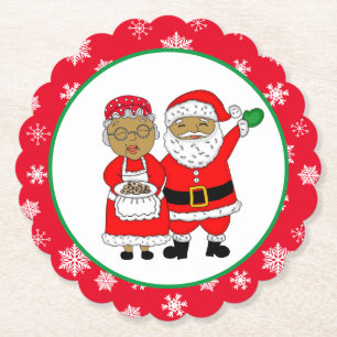 Mr. och Mrs. Claus, den afrikansk-amerikanska jult Underlägg Papper