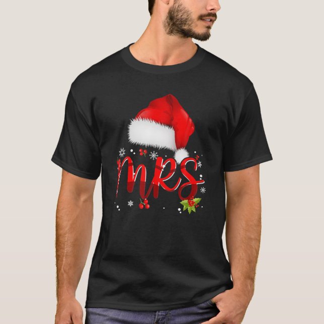 Mr. och Mrs. Claus jul Matching Par Pajama T Shirt (Framsida)