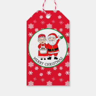 Mr och Mrs Claus, jultomten till och från Presentetikett
