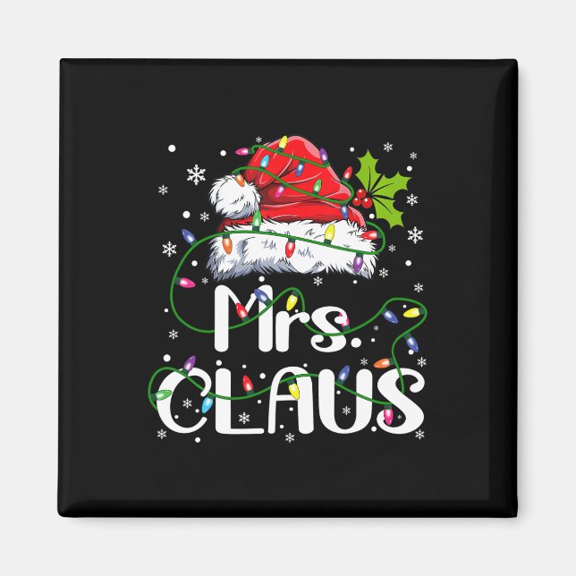 Mr. och Mrs. Claus Par matchande jul Pajama Magnet (Framsidan)
