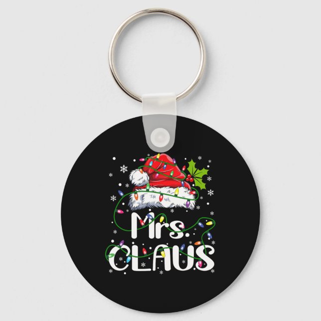 Mr. och Mrs. Claus Par matchande jul Pajama Nyckelring (Framsida)