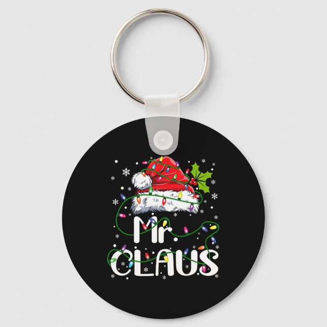 Mr. och Mrs. Claus Par matchande jul Pajama Nyckelring (Framsida)
