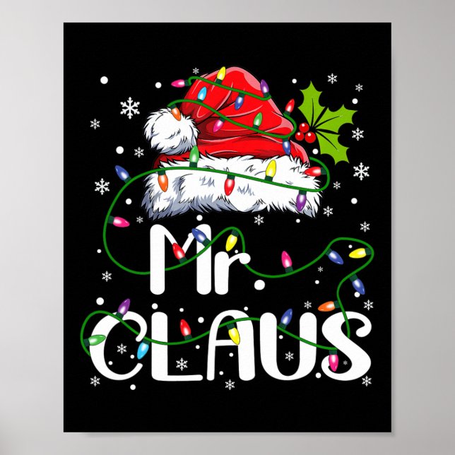 Mr. och Mrs. Claus Par matchande jul Pajama Poster (Framsidan)