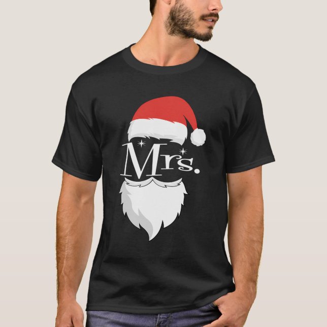 Mr. och Mrs. Claus Par matchande jul Pajama T Shirt (Framsida)