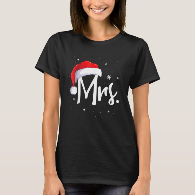 Mr. och Mrs. Claus Par matchande jul Pajama T Shirt (Framsida)