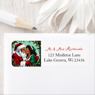 Mr och Mrs Clause God Jul Returadress Etikett