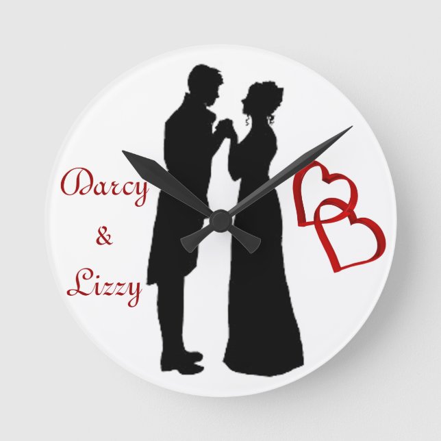 Mr och Mrs Darcy Wall Clock Rund Klocka (Framsida)