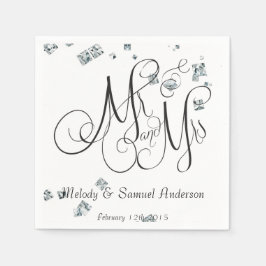 Mr och Mrs. | Diamond Confetti Napkins Pappersservett