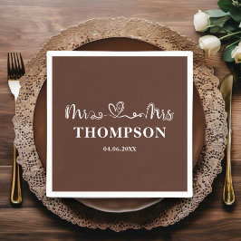 Mr och Mrs Elegant Simple | Brun Pappersservett