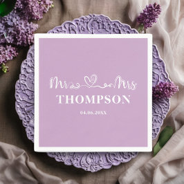 Mr och Mrs Elegant Simple | Lilac Lila Pappersservett