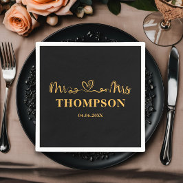 Mr och Mrs Elegant Simple | Svarta Guld Pappersservett