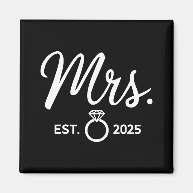 Mr och Mrs Förlovning Tees Ny gifta Bröllop Magnet (Framsidan)