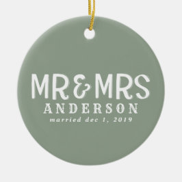 Mr och Mrs. Första julen-dekorationen Julgransprydnad Keramik