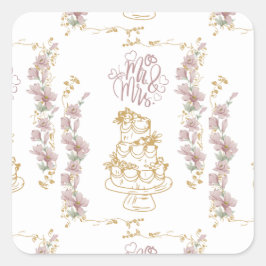 Mr och Mrs Fyrkantigt Klistermärke