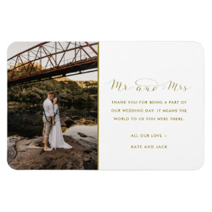 Mr. och mrs Guld Bröllop Photo Tack Magnet