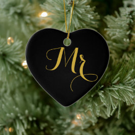 Mr och Mrs Hjärtformade Ceramic Ornament