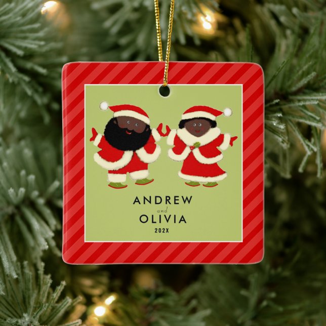 Mr. och Mrs. Jul.. Julgransprydnad Keramik (Träd)