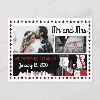 Mr och Mrs Las Vegas Elopement Announcement Meddelande Vykort