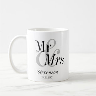 Mr. och Mrs. Minimal Modern Bröllop Gift Kaffemugg