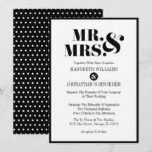 Mr och Mrs Modern Bold Wedding-inbjudningskort