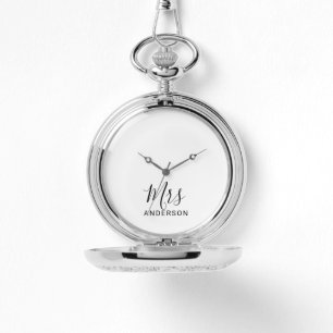 Mr och Mrs. Modern skript Bröllop Armbandsur