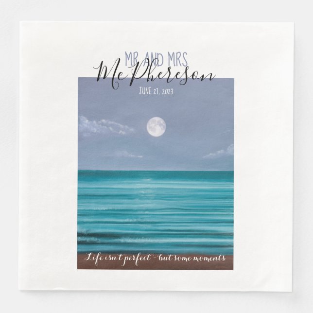 Mr och Mrs Moonlit-badsematerial Pappersservett (Framsida)